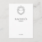 エレガントな花嫁の結婚誓約モノグラムクレスト エンクロージャーカード (正面)