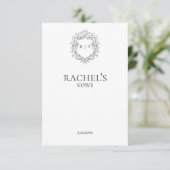 エレガントな花嫁の結婚誓約モノグラムクレスト エンクロージャーカード (スタンド正面)