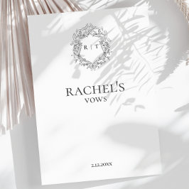 エレガントな花嫁の結婚誓約モノグラムクレスト エンクロージャーカード