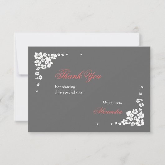 エレガントな花嫁は3.5x5カード感謝していしています サンキューカード (正面)