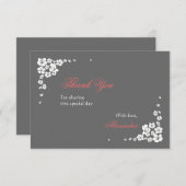 エレガントな花嫁は3.5x5カード感謝していしています サンキューカード (正面/裏面)