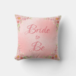 エレガントな花嫁ピンクの花の水彩画 クッション