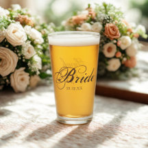 エレガントな花嫁様のための筆記体名入れ結婚式用グラス