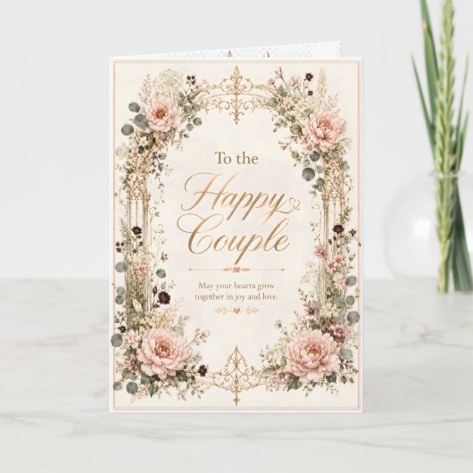 エレガントな花嫁衣裳の結婚式 カード (正面)
