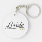エレガントな花嫁 ウェディングカリグラフィー | キーチェーン (裏面)