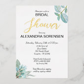 エレガントな花嫁 サージュとゴールドのシャワーフォイル招待状 箔招待状 (正面)