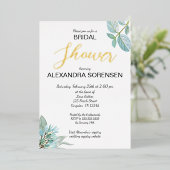 エレガントな花嫁 サージュとゴールドのシャワーフォイル招待状 箔招待状 (立ち正面)