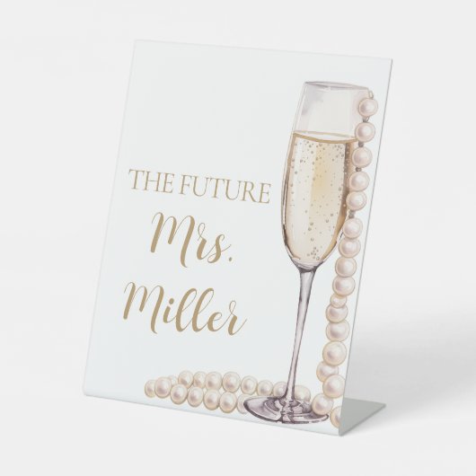 エレガントな花嫁 シャンパンとパール 将来のMrs. サイン (正面)