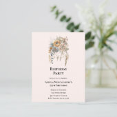 エレガントな花束とドリームキャッチャー誕生日 ポストカード (スタンド正面)