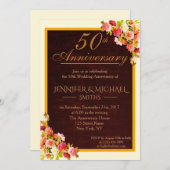 エレガントな花束 ウェディングアニバーサリー 招待状 (正面/裏面)