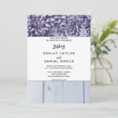 エレガントな花束 紫のバラ 木 花のウェディング 招待状 (スタンド正面)