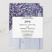 エレガントな花束 紫のバラ 木 花のウェディング 招待状 (正面/裏面)