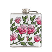 エレガントな花柄およびモノグラム フラスク (裏面)