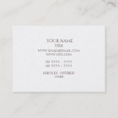 エレガントな花柄およびモノグラム 名刺 (裏面)