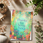 エレガントな花柄であなたに感謝 Simple サンキューカード