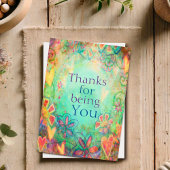 エレガントな花柄であなたに感謝 Simple サンキューカード