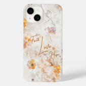 エレガントな花柄と信仰・希望・愛 Case-Mate iPhoneケース (裏面)