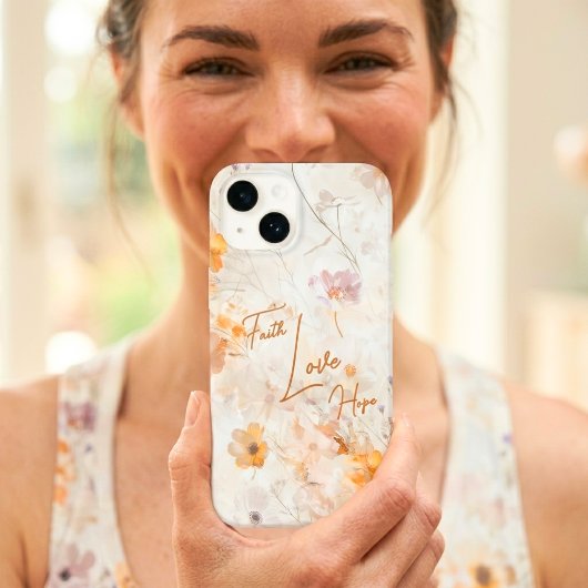 エレガントな花柄と信仰・希望・愛 Case-Mate iPhoneケース