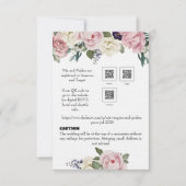 エレガントな花柄と筆記体のメモカード 出欠カード (正面)