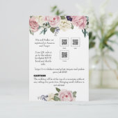 エレガントな花柄と筆記体のメモカード 出欠カード (スタンド正面)