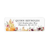 エレガントな花柄のかぼちゃ|差出人ラベル ラベル (正面)
