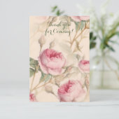 エレガントな花柄のご来場ありがとうカード サンキューカード (スタンド正面)