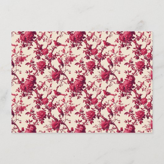 エレガントな花柄のウェディング招待状カード エンクロージャーカード (裏面)