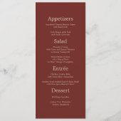 エレガントな花柄のカオバ | ゴールドのメニューカード メニュー (裏面)