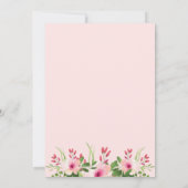 エレガントな花柄のピンクとゴールドの40歳の誕生日 招待状 (裏面)