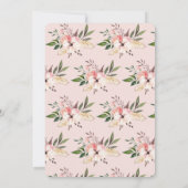エレガントな花柄のピンクの誕生日パーティー招待状 招待状 (裏面)