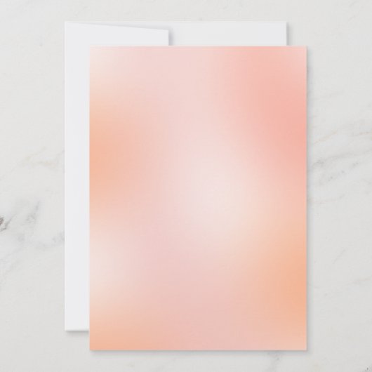 エレガントな花柄のピーチとダスティーブルーの結婚式 招待状 (裏面)