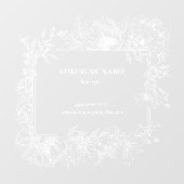 エレガントな花柄のボーダーサロン名 ウィンドウサイン (シート)