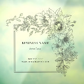 エレガントな花柄のボーダーサロン名 ウィンドウサイン (シート3)