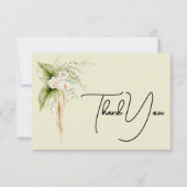 エレガントな花柄のボーダー紙ラベル名札 サンキューカード (正面)
