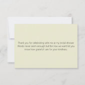 エレガントな花柄のボーダー紙ラベル名札 サンキューカード (裏面)