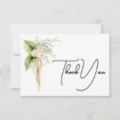 エレガントな花柄のボーダー紙ラベル名札 サンキューカード (正面)