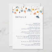 **エレガントな花柄のモノグラムクレスト ウェディングディテール** 招待状 (裏面)