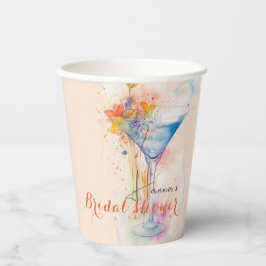 エレガントな花柄のワイングラス ブライダルシャワー 紙コップ