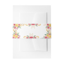 エレガントな花柄の二人名前ウェディングシャワー招待状 招待状ベリーバンド