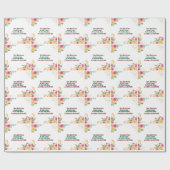 エレガントな花柄の共同名 ブライズシャワー招待状 ラッピングペーパー (フラット)