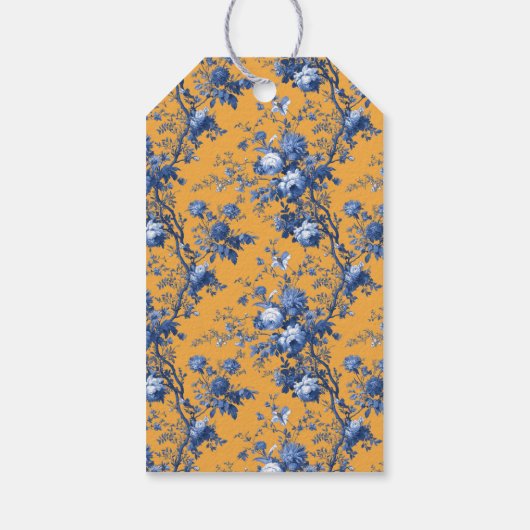 エレガントな花柄の感謝カード ギフトタグ (裏面)