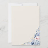 エレガントな花柄の招待状 ソフトブルー、ピンク、ヌードカラー 招待状 (裏面)