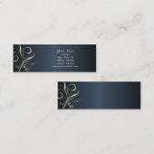 エレガントな花柄の渦巻のプロフィールカード スキニー名刺 (正面/裏面)