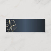 エレガントな花柄の渦巻のプロフィールカード スキニー名刺 (裏面)
