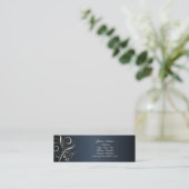 エレガントな花柄の渦巻のプロフィールカード スキニー名刺 (スタンド正面)