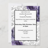 エレガントな花柄の箔加工メタリックウェディング 招待状 (正面)