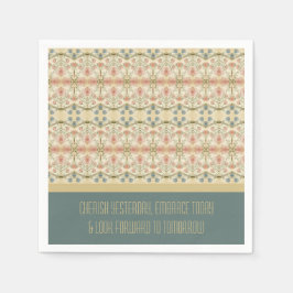 エレガントな花柄の紙 スタンダードカクテルナプキン