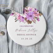 エレガントな花柄の紙 缶バッジ (インサイチュ)