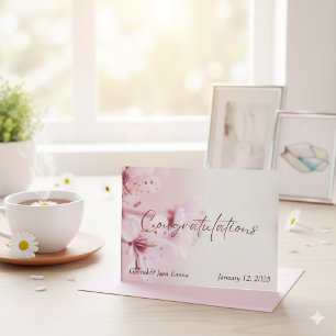 エレガントな花柄の結婚式お祝いカード カード