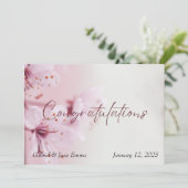 エレガントな花柄の結婚式お祝いカード カード (スタンド正面)